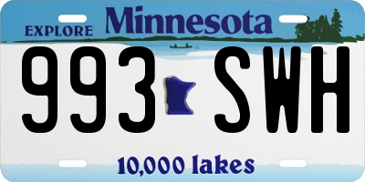 MN license plate 993SWH