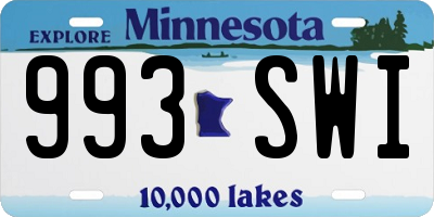MN license plate 993SWI