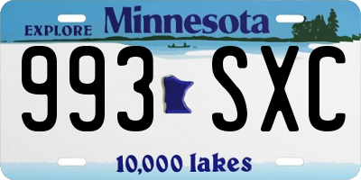 MN license plate 993SXC
