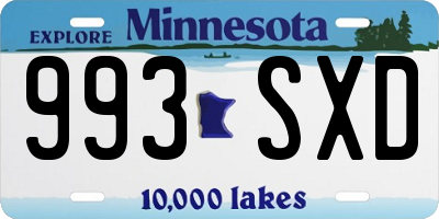 MN license plate 993SXD