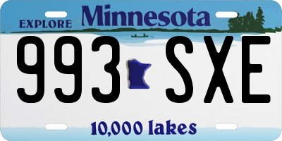 MN license plate 993SXE