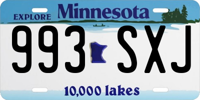 MN license plate 993SXJ