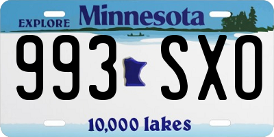 MN license plate 993SXO