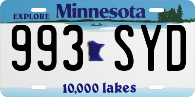 MN license plate 993SYD