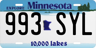 MN license plate 993SYL