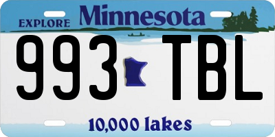 MN license plate 993TBL