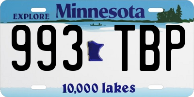 MN license plate 993TBP