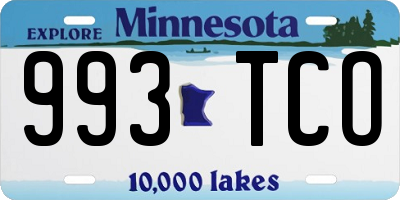 MN license plate 993TCO