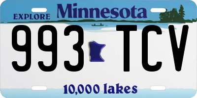 MN license plate 993TCV