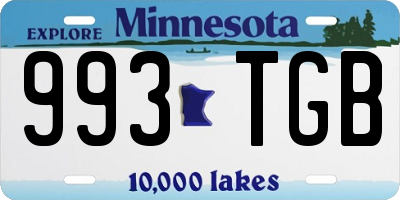 MN license plate 993TGB
