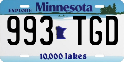 MN license plate 993TGD