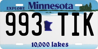 MN license plate 993TIK