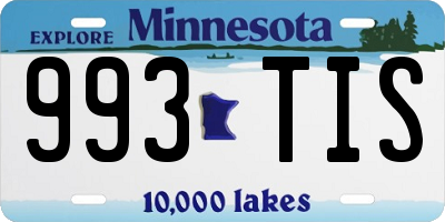MN license plate 993TIS