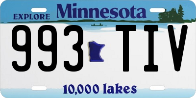 MN license plate 993TIV