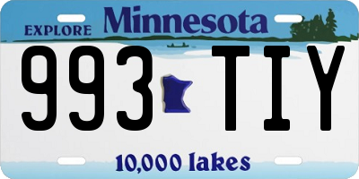 MN license plate 993TIY
