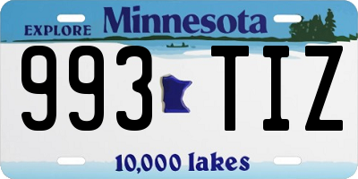 MN license plate 993TIZ