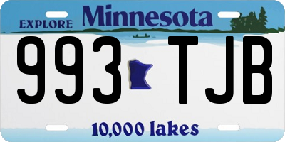 MN license plate 993TJB