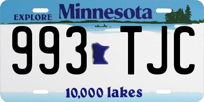 MN license plate 993TJC