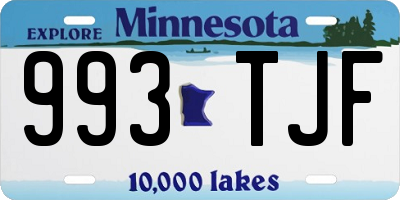 MN license plate 993TJF