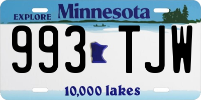 MN license plate 993TJW