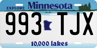 MN license plate 993TJX