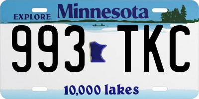 MN license plate 993TKC