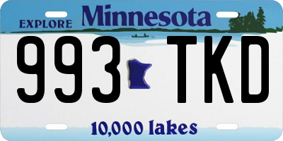 MN license plate 993TKD