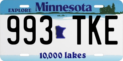MN license plate 993TKE