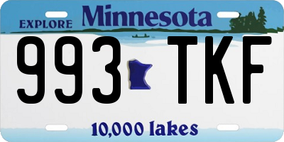 MN license plate 993TKF
