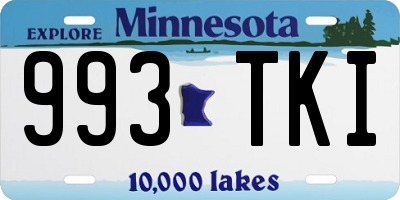 MN license plate 993TKI