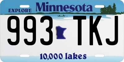 MN license plate 993TKJ