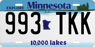 MN license plate 993TKK