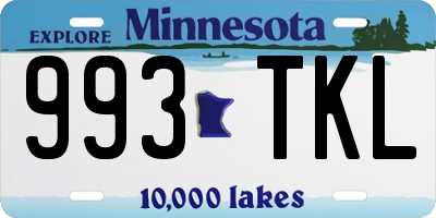 MN license plate 993TKL