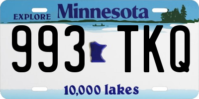 MN license plate 993TKQ