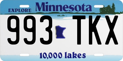 MN license plate 993TKX
