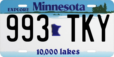 MN license plate 993TKY