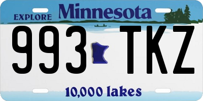 MN license plate 993TKZ