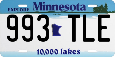 MN license plate 993TLE