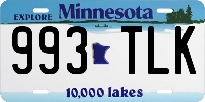 MN license plate 993TLK
