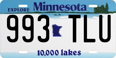 MN license plate 993TLU