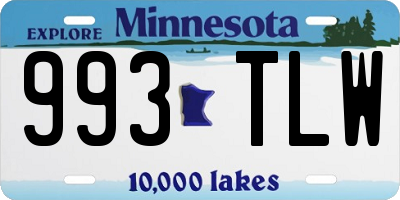 MN license plate 993TLW