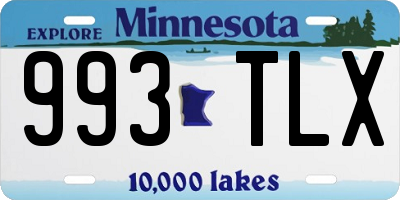 MN license plate 993TLX