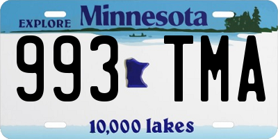 MN license plate 993TMA