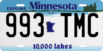 MN license plate 993TMC