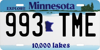 MN license plate 993TME