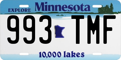 MN license plate 993TMF