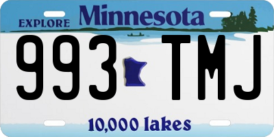 MN license plate 993TMJ