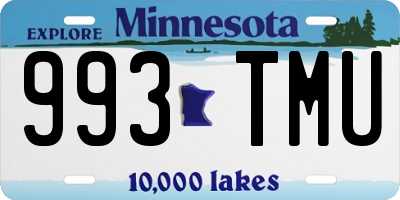 MN license plate 993TMU
