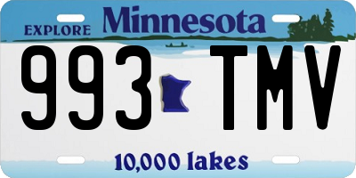 MN license plate 993TMV