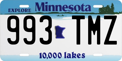 MN license plate 993TMZ